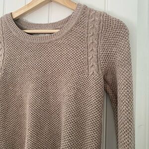 LOFT Women's Cream/Beige Wool Blend Long Sleeve Knit Pullover Top Size XS